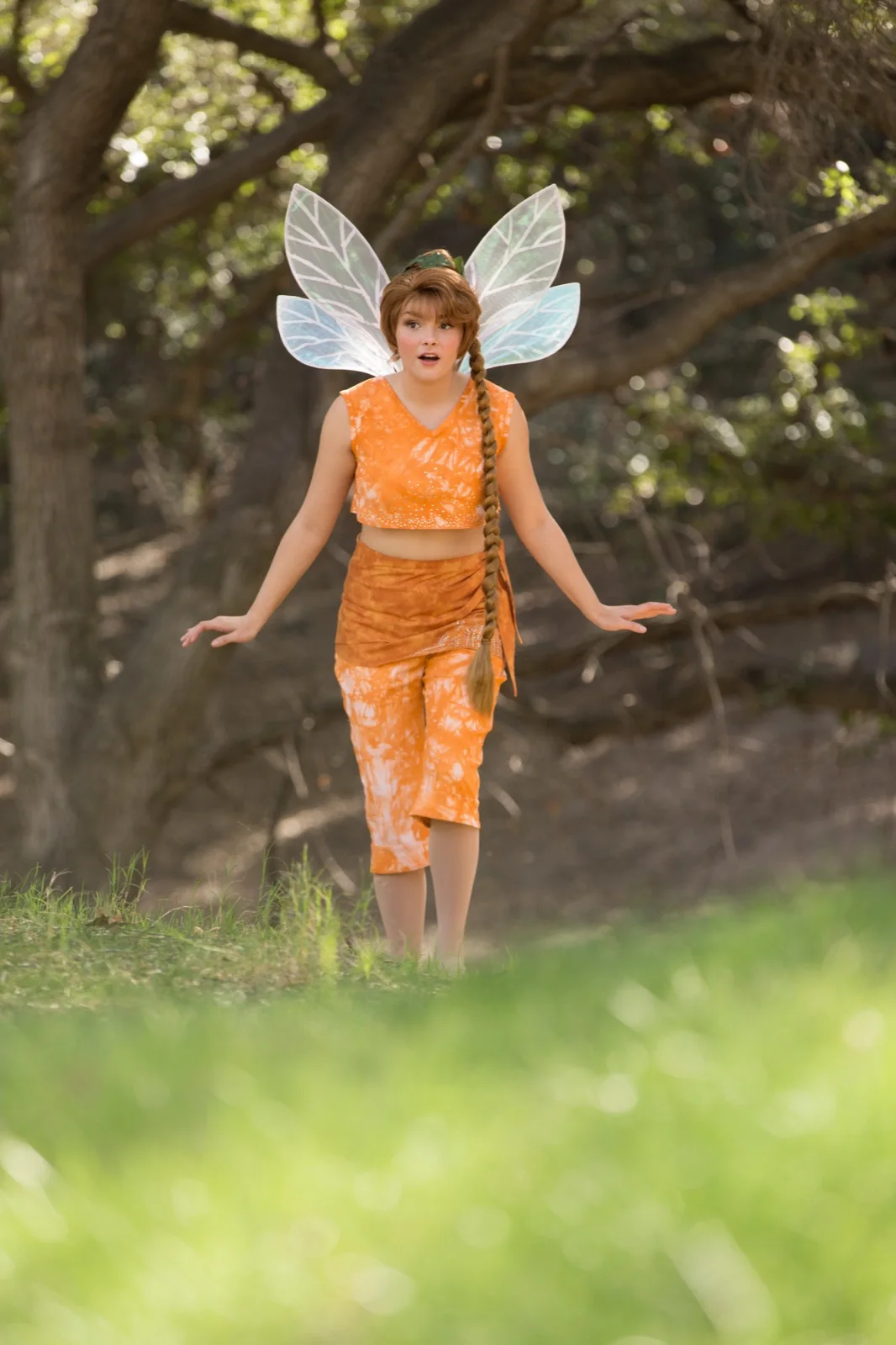 Orange Fairy party character in Los Angeles