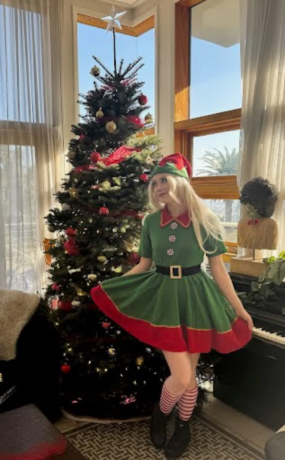 Holiday Elf party character in Los Angeles