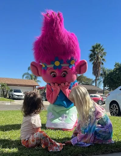 Pink Troll party character in Los Angeles